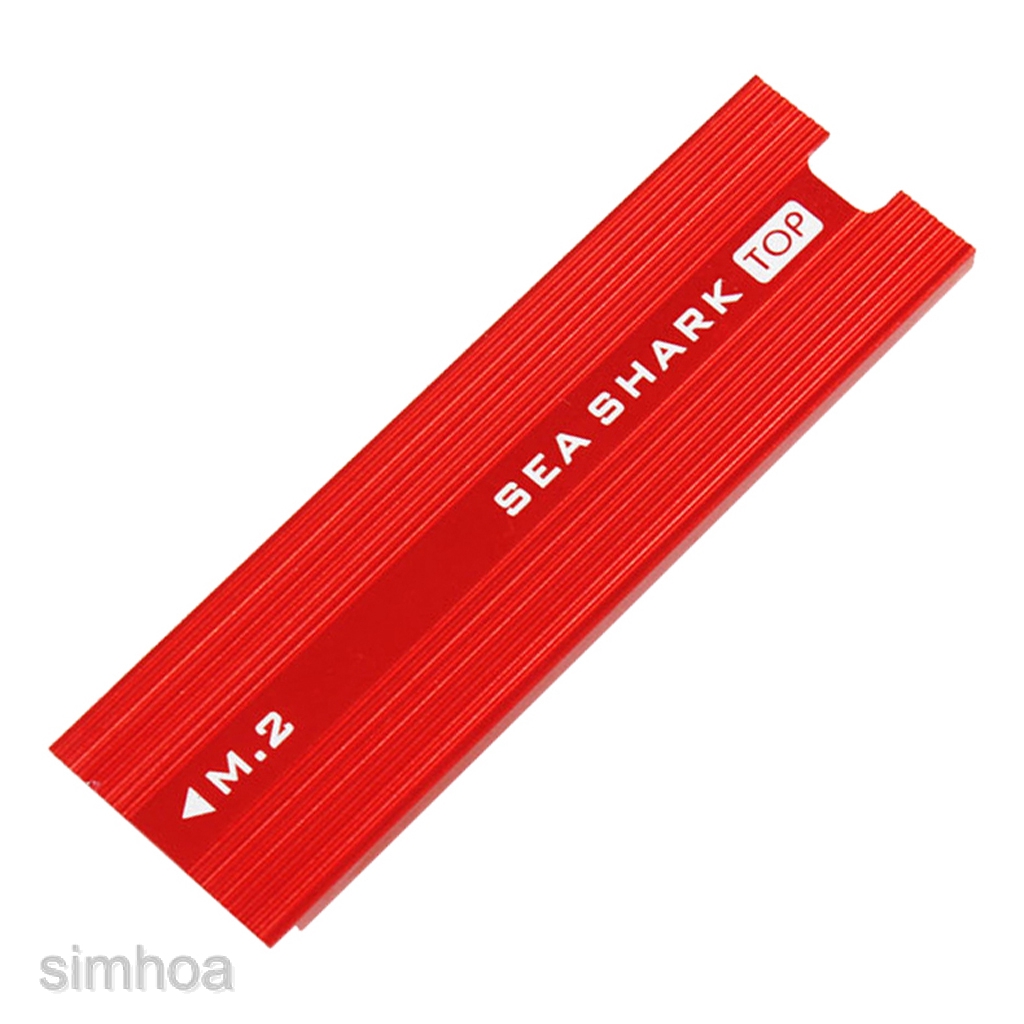 Aluminum Heatsink for PCIe NVMe M.2 SSD With Thermal Pad, Great Cooling Effect - Red