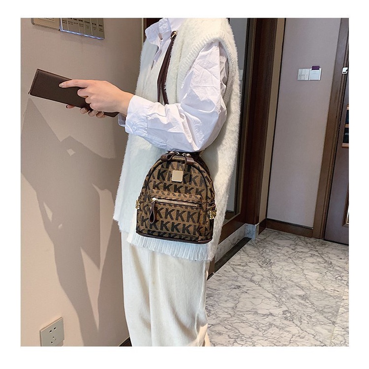 Balo Vải Nữ Đi Học, Balo Nữ Hàn Quốc Thời Trang Ulzzang Vừa Laptop Thêu Chữ K Boobags Boo-016