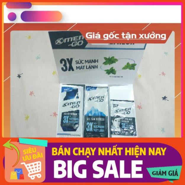 [Click Mua Ngay] Sale sốc 30 gói dầu gội, sữa tắm, sữa rửa mặt xmen go refresh hương bạc hà