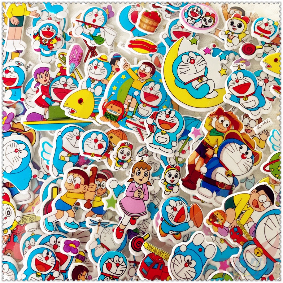 ❀ Hình Dán Khen Thưởng Tự Làm Doraemon Q-1 ❀ 1 Miếng Dán Bong Bóng 3D Bằng PVC Chống Nước