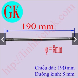 Trục quạt và bạc 8mm dài 19cm