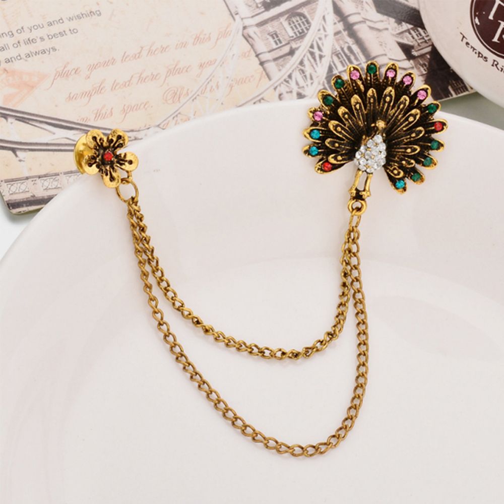 Ghim Cài Áo Hình Bông Hoa Phối Dây Xích Thời Trang Cho Nữ