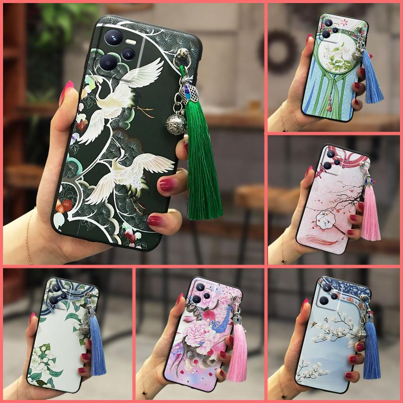 Ốp Điện Thoại Mềm Phối Núm Tua Phong Cách Trung Hoa Cho OPPO Realme C35/Narzo 50a Prime