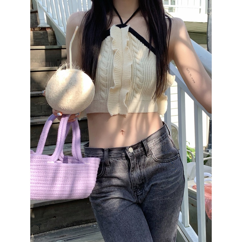 Cocory vn Áo Lửng Hai Dây Hở Lưng Gợi Cảm Cho Nữ