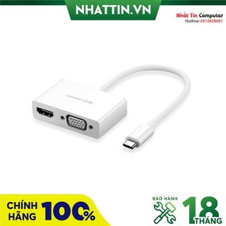 Cáp chuyển đổi usb type c to hdmi/vga hỗ trợ full hd 3d 4kx2k chính hãng ugreen 30843