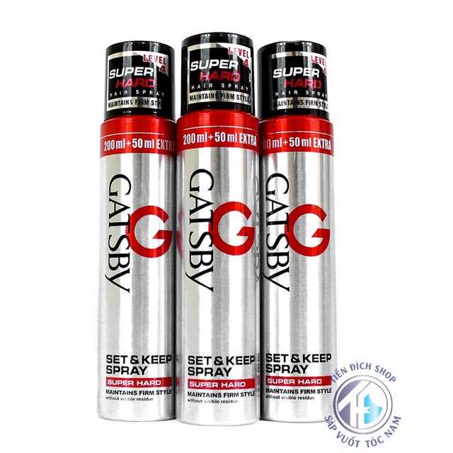 Gôm Gatsby Set & Keep Spray Super Hard 250ml