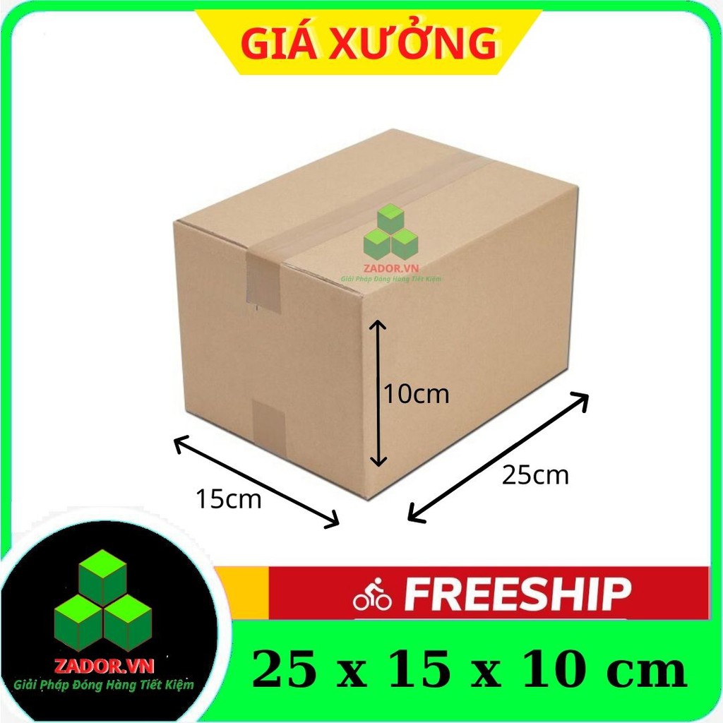 Combo 10 hộp carton Size 25x15x10 Thùng Carton Đóng Hàng Zador