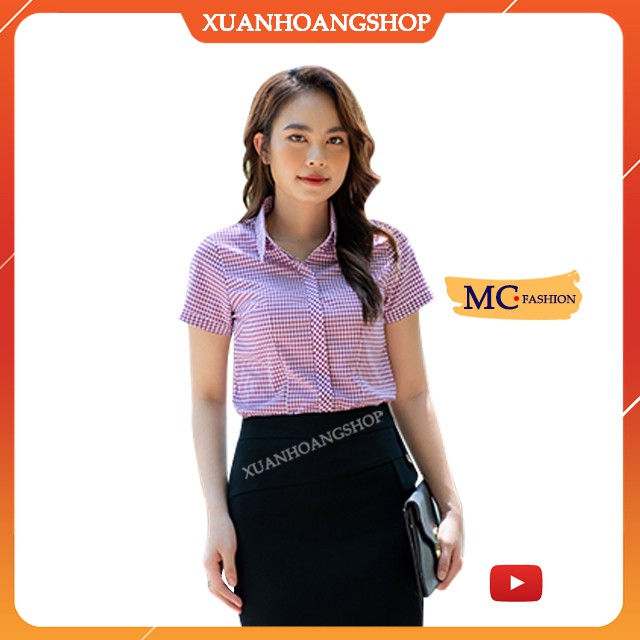 Áo Sơ Mi Nữ Công Sở Mc Fashion, Size Đủ, Kẻ Sọc Caro, Tay Ngắn Cộc Đẹp  Vải Lụa, Màu Xanh Tím Than Trắng Hồng Đỏ, A652 | BigBuy360 - bigbuy360.vn