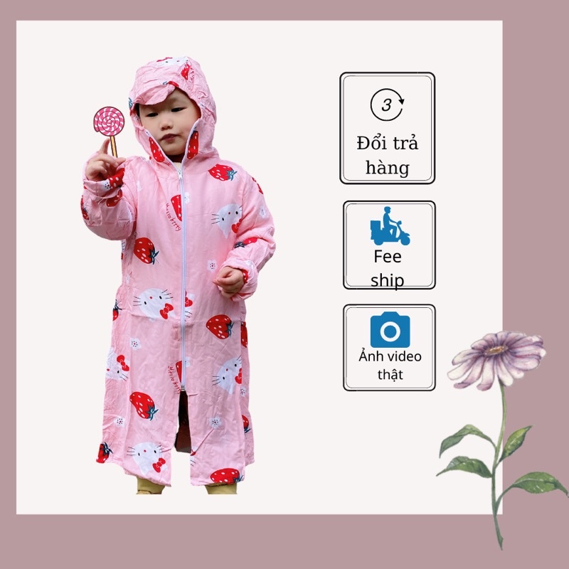 Áo chống nắng choàng lanh 2 lớp cho bé gái , bé trai from