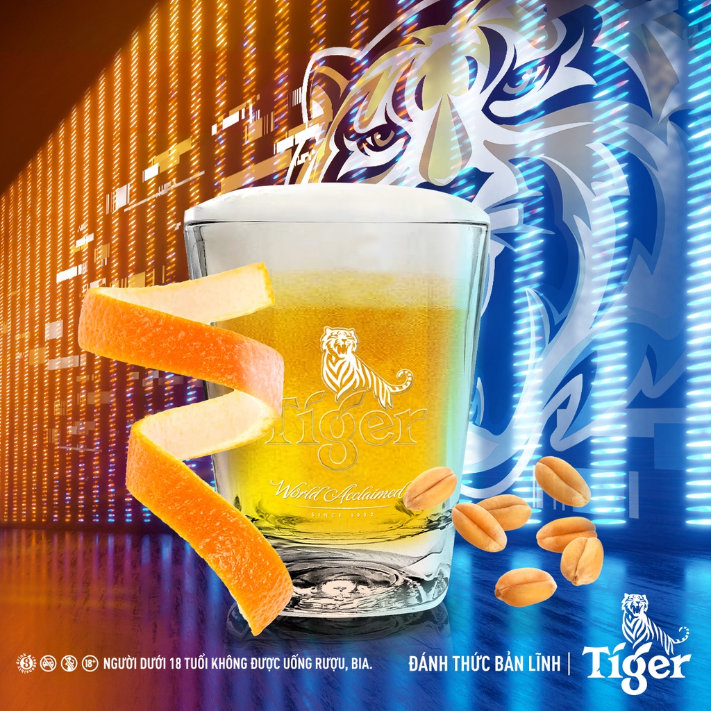 HỎA TỐC HCM Thùng 24 lon bia lúa mì Tiger Platinum Wheat Lager 330ml/lon