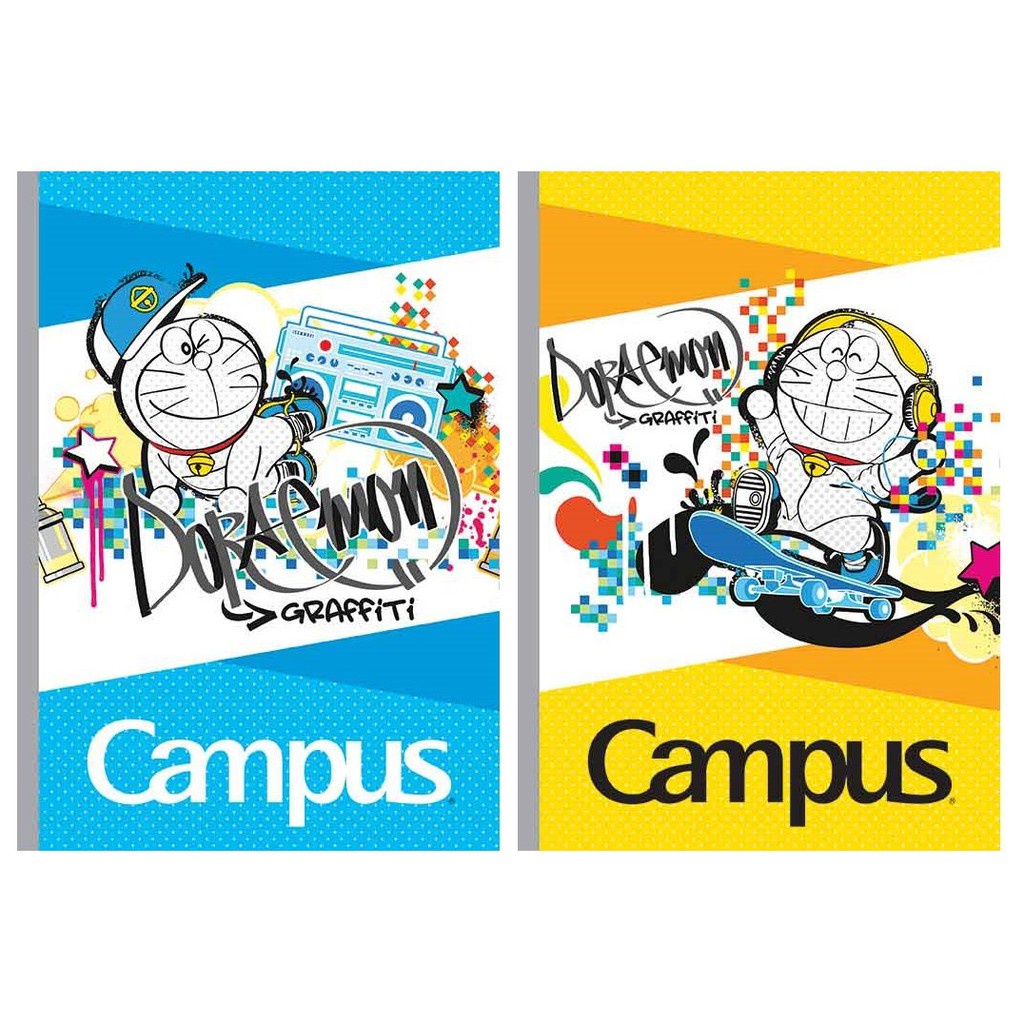 Vở kẻ ngang (có chấm) 80 trang B5 Campus - DORAEMON GRAFFITI Giấy thiết kế có chấm vượt trội giúp học sinh thuận tiện