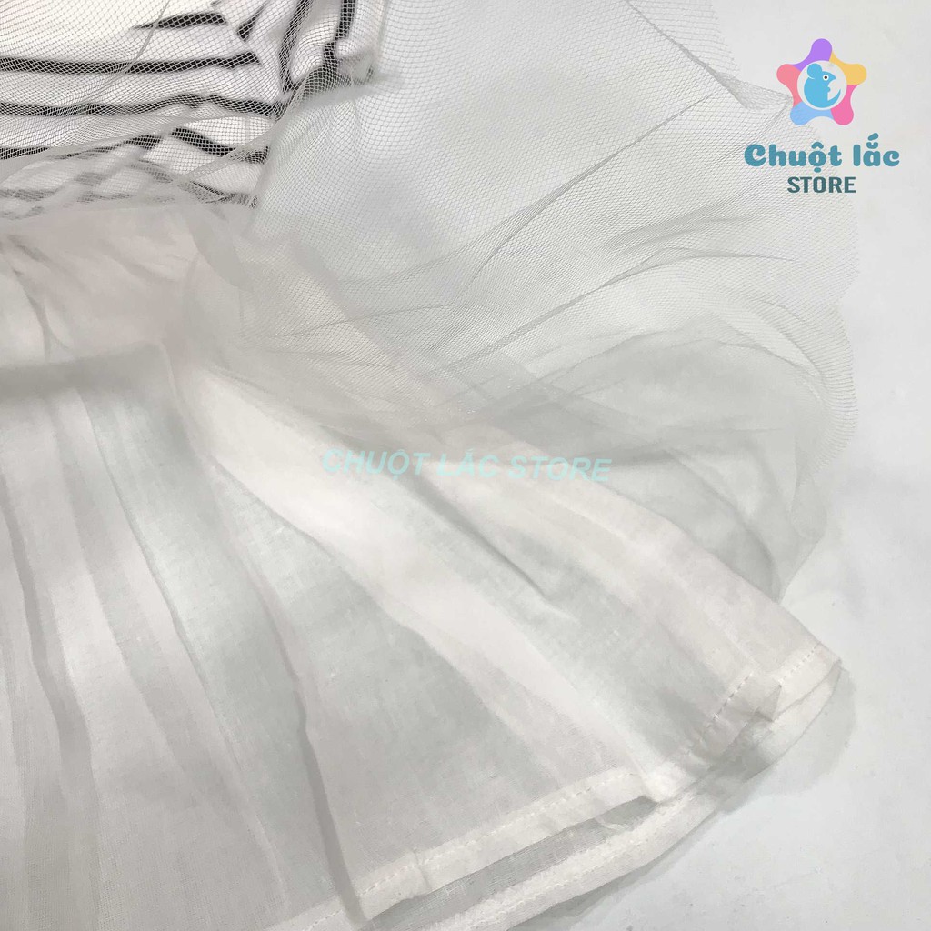 Xả kho váy đầm xòe cao cấp bé gái siêu xinh kiểu hở vai chất cotton 4 chiều cho bé từ 10kg đến 20kg (màu đỏ, đen)