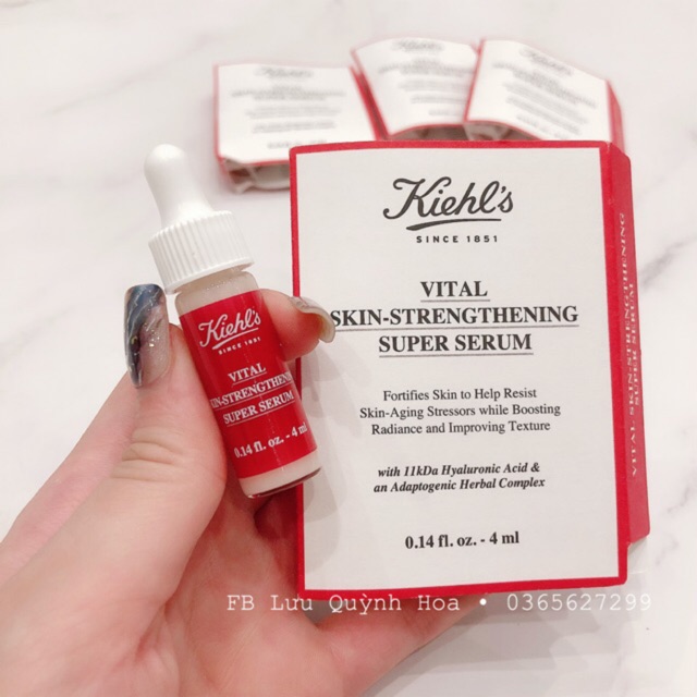 Tinh chất Kiehl's Vital Skin-Strengthening Super Serum 4ml chống lão hoá, căng bóng da