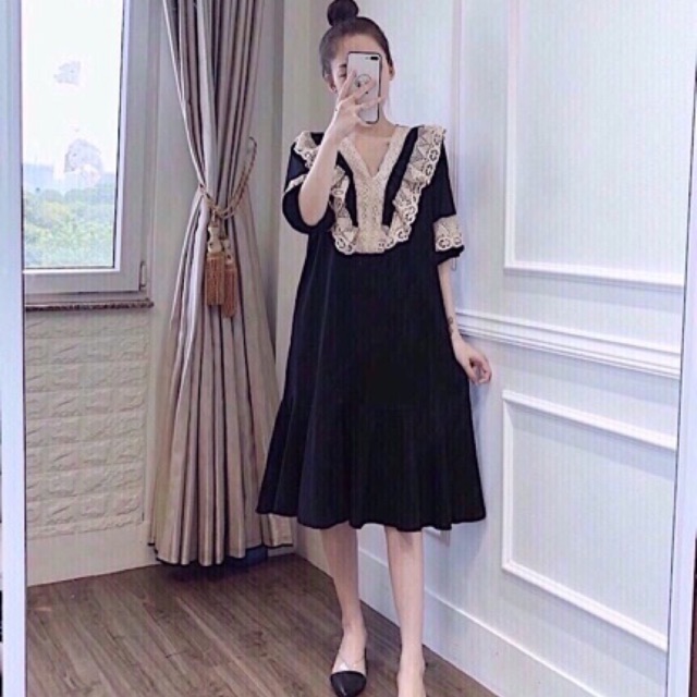 ( Ảnh thật + Video ) Váy suông cotton đuôi cá đáp ren | BigBuy360 - bigbuy360.vn