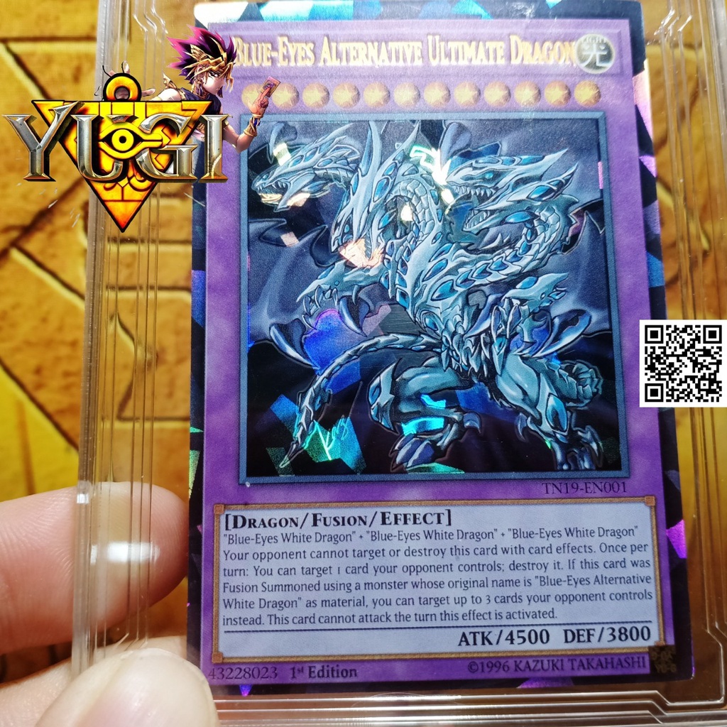 Bài yugioh lá Thanh Nhãn Luân Thế Tối Cực Long Blue Eyes Alternative Ultimate Dragon hiệu ứng phản quang Holofoil Rare 1