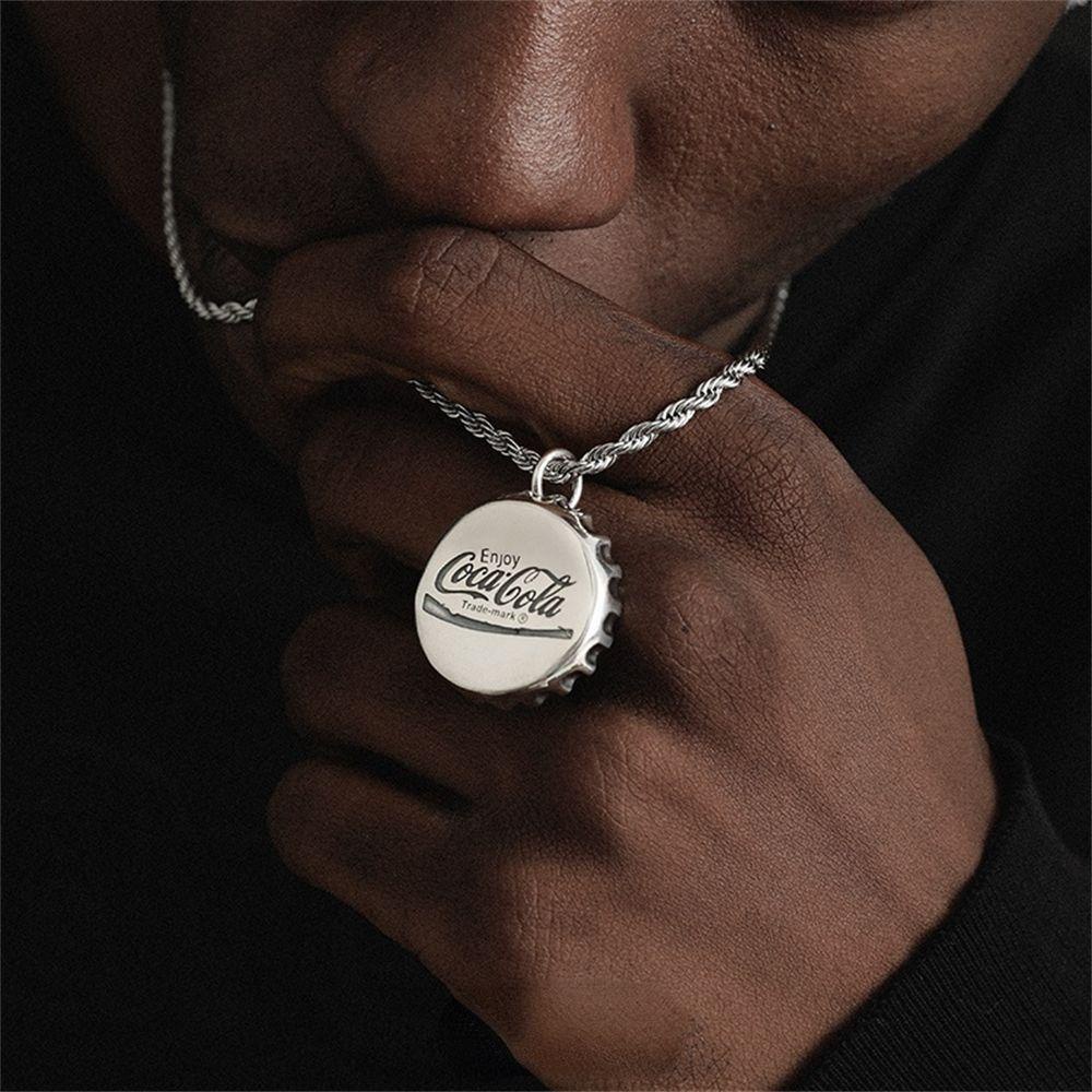FUTURE Fashion Cola Bottle Cap Necklace Vintage Punk Beer Drink Pendant Biker Rock Men Women Gothic Hip Hop
