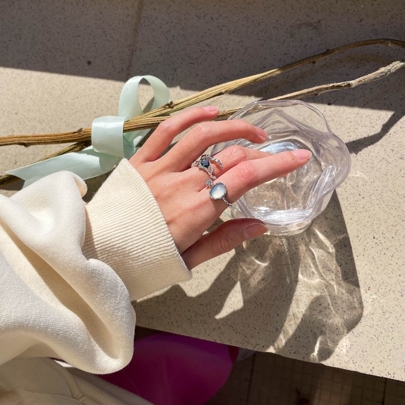 Bán Chạy!Nhẫn Hở Kiểu Dáng Thời Trang Dành Cho NữNhẫn Hở Đính Đá Quý Cao Cấp Không Phai Màu Phong Cách Retro Thời Trang Cá Tính Dành Cho Nữ