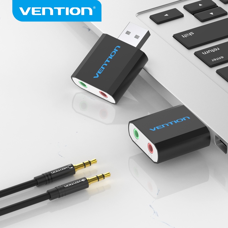 Thẻ Âm Thanh Ngoài Vention USB Mini USB Sang 3.5mm Tai Nghe AUX & Micro thumbnail
