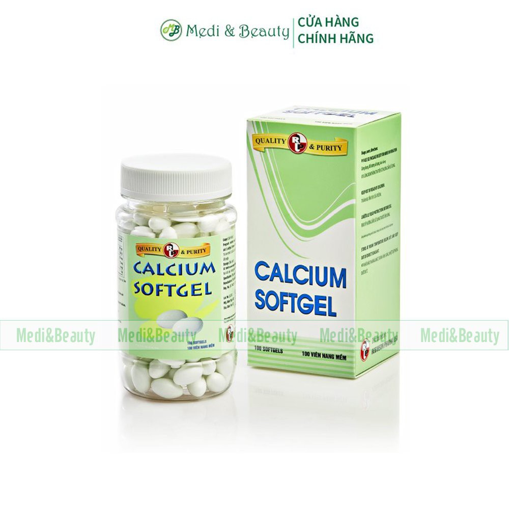 Viên uống Canxi - Vitamin D3, ngừa loãng xương, nhức xương CALCIUM SoftGel  chai 100 viên