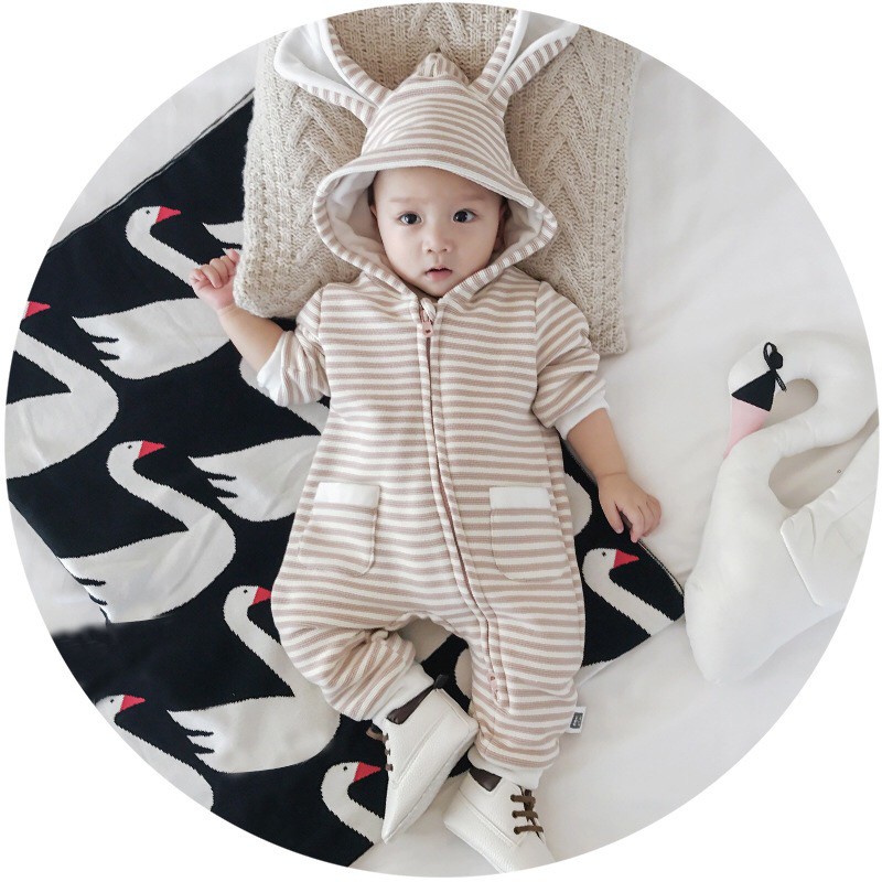 Bodysuit Tai Thỏ Kẻ Sọc Xinh Xắn | BigBuy360 - bigbuy360.vn