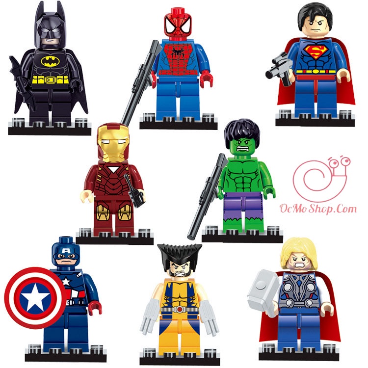 Trọn bộ 8 Mô Hình Lắp Ráp Lego Nhân Vật Siêu Anh Hùng Avenger M2