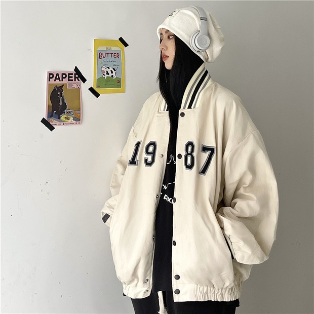 🆕Áo bomber kaki KA Closet chất kaki dầy mịn, from oversize 75kg, tay to, màu sữa hot HOT