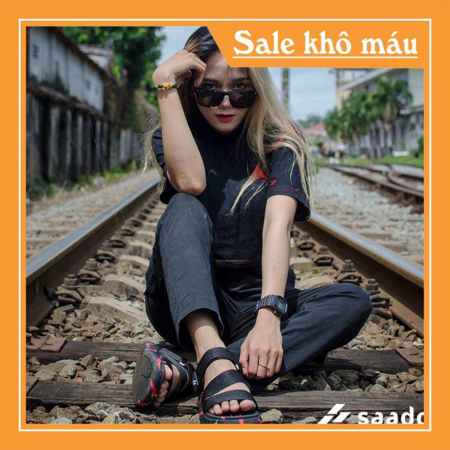 [CHÍNH HÃNG] SANDAL SAADO | SC01 – Yezi Black Chili – Màu Đen Đỏ Họa Tiết Ớt | Giày Sandal Nam Nữ Cao Cấp -new221