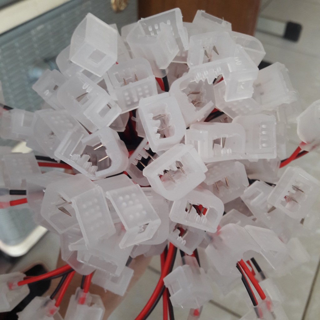 Đầu nối dây Neon 6x12mm/ kẹp nối led neon không hàn size 6x12mm, loại đầu nối có dây 1 đầu