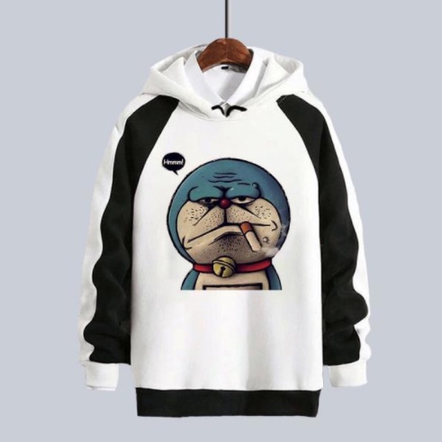 Áo Hoodie Lông Cừu Dáng Rộng In Hình Doraemon Dễ Thương 2022