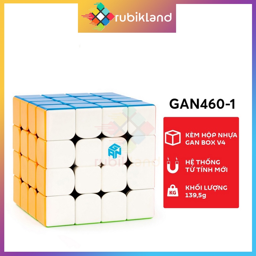 Rubik Gan 460 M Gan460M Rubic 4x4 Có Nam Châm Dòng Cao Cấp Flagship 4 Tầng Đồ Chơi Trí Tuệ Trẻ Em