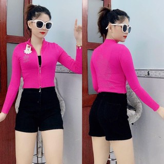 Áo khoác len nữ form lửng dây kéo có nhiều màu