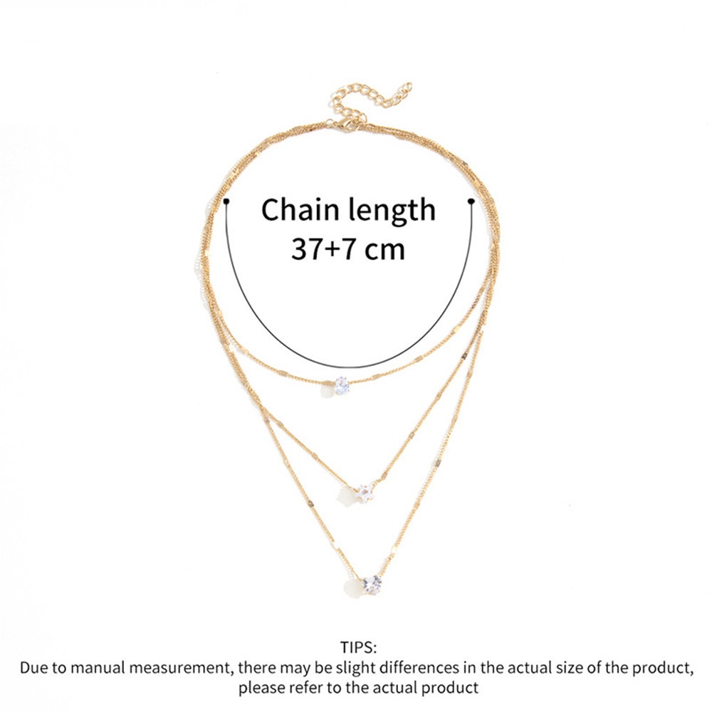 Vòng cổ Nhiều Lớp Hình Ngôi Sao/ Giọt Nước Đính Đá Pha Lê Thời Trang