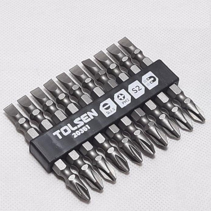 Bộ 10 tua vít 2 đầu cộng trừ Tolsen 20361