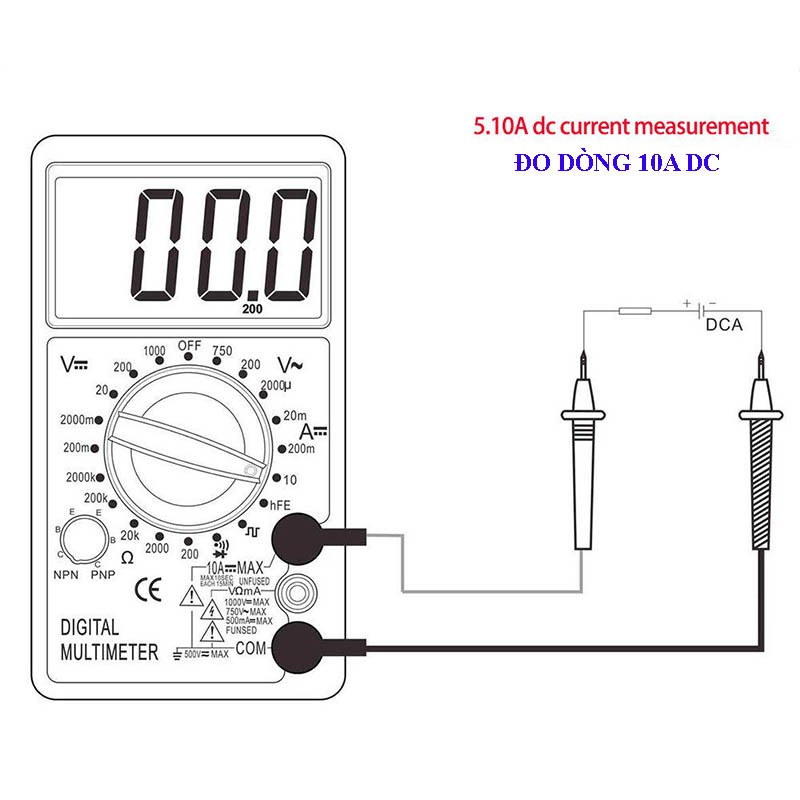 Đồng hồ đo điện vạn năng DT700D (Đo Ampe, điện trở, vôn kế, thông mạch và đầu ra sóng v