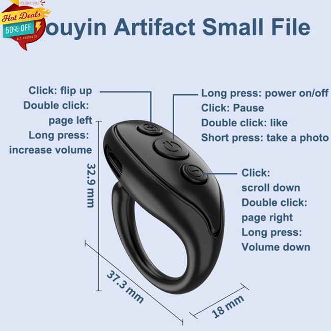 【COD】Nhẫn Tiktok Bluetooth Điều Khiển Từ Xa Hỗ Trợ Chụp Ảnh Selfie Cho Điện Thoại Di Động