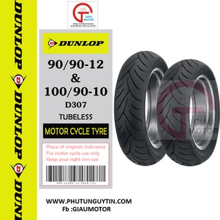 COMBO Cặp Lốp vỏ xe máy Lead hãng Dunlop size 90.90-12 và 100.90-10 D307