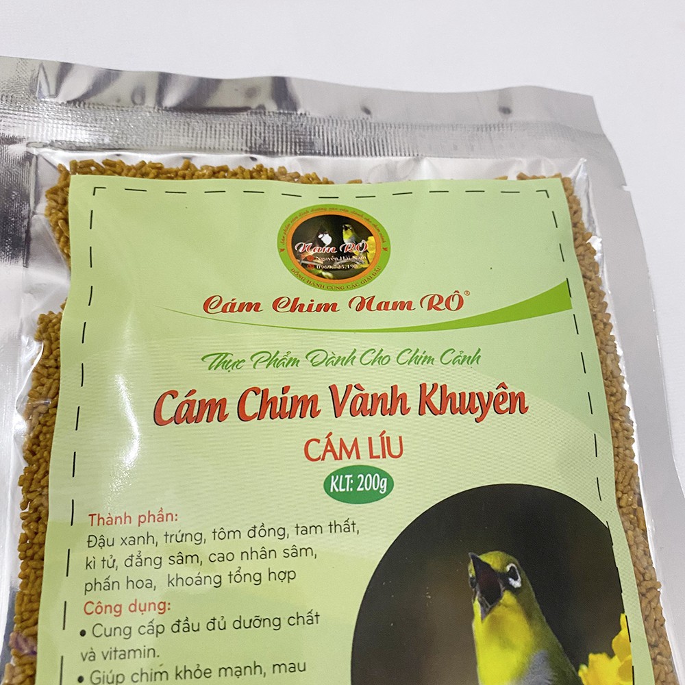 [Mã PET50 giảm 10% - tối đa 50K đơn 250K] Cám chim vành khuyên Nam Rô cao cấp giá rẻ cho chim líu khối lượng 200gram