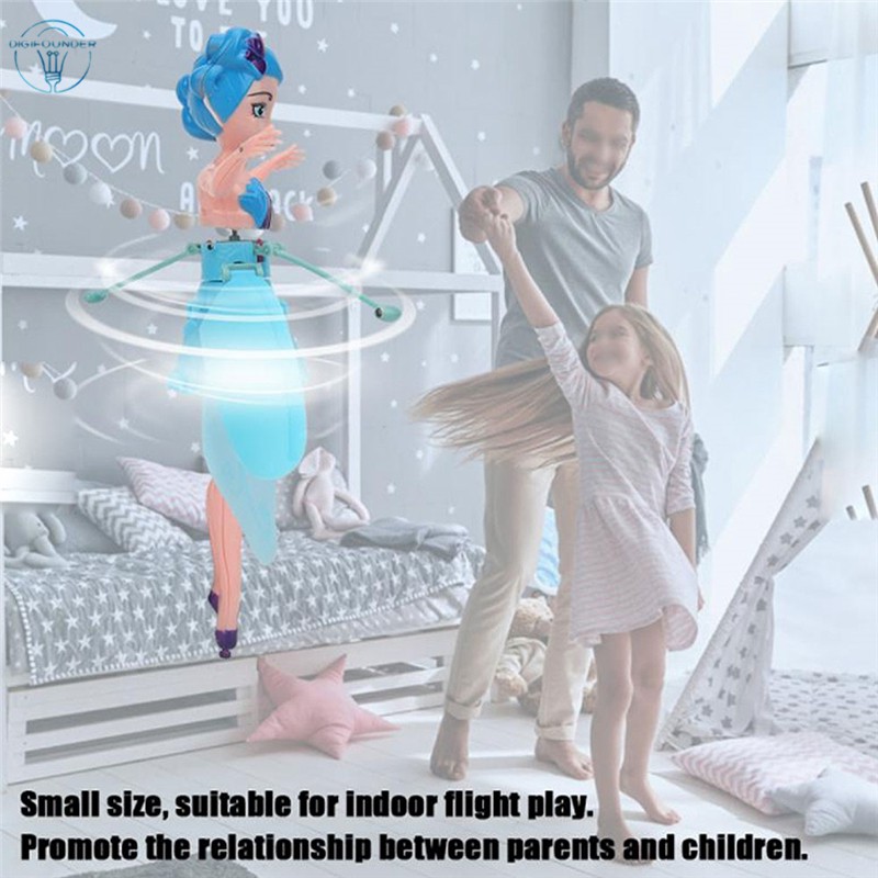Đồ chơi nàng tiên bay RC cảm ứng hồng ngoại có đèn LED phát sáng cho trẻ em