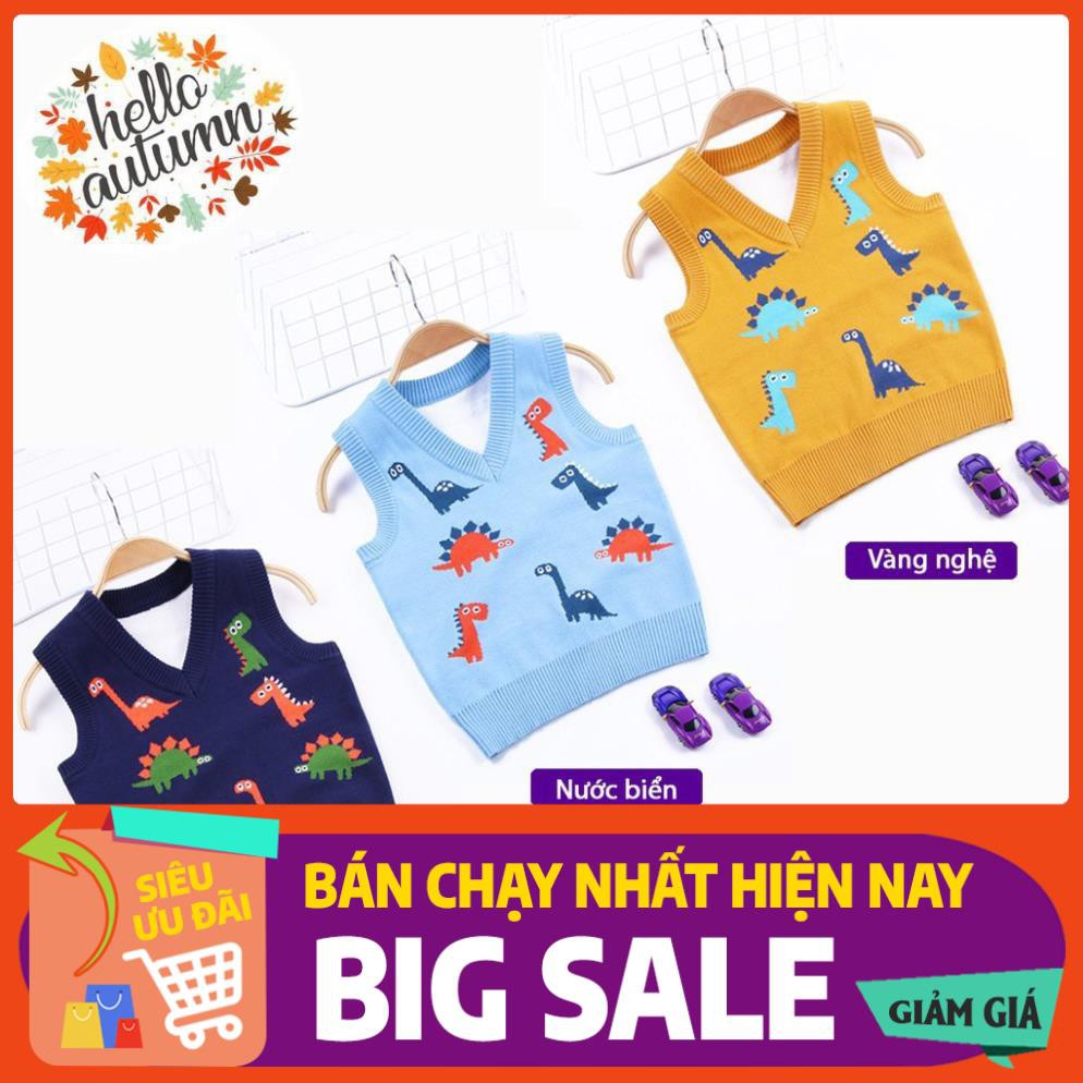 Link 1/2 - Áo len gile ba 3 lỗ trẻ em dáng cardigan cho bé trai bé gái in hình ngộ nghĩnh, mẫu mới 2020 HG2810