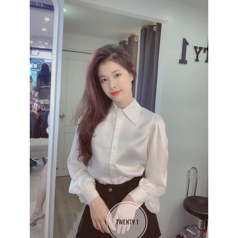 [Mã FASHIONHOT19 giảm 10K đơn bất kỳ] ANU58 - ÁO SƠ MI NỮ LỤA TRẮNG CỔ ĐỨC DÀI TAY | BigBuy360 - bigbuy360.vn