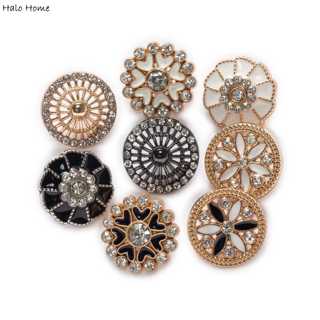 Set 5 nút áo đính đá kim cương giả 18mm