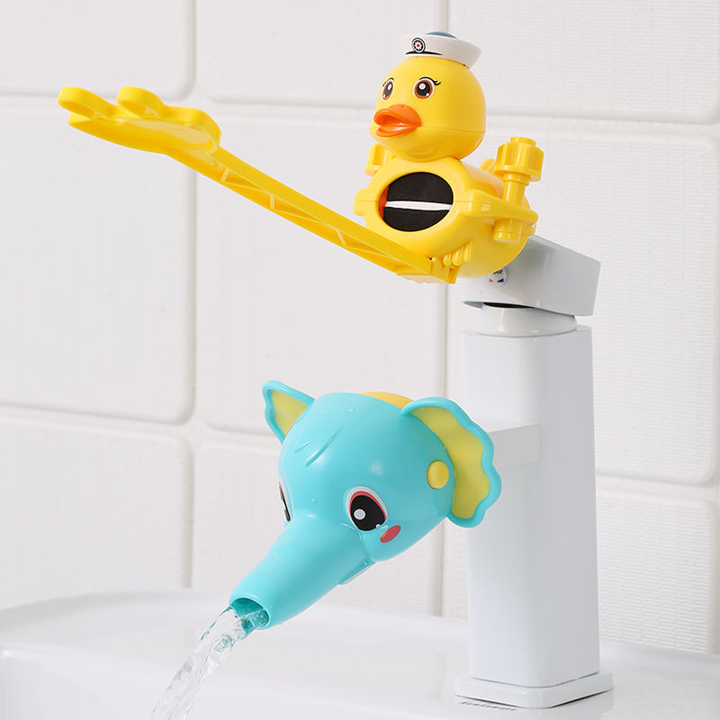 Dụng cụ nối dài vòi nước rửa tay bằng silicone chống văng hình hoạt hình đáng yêu cho trẻ em