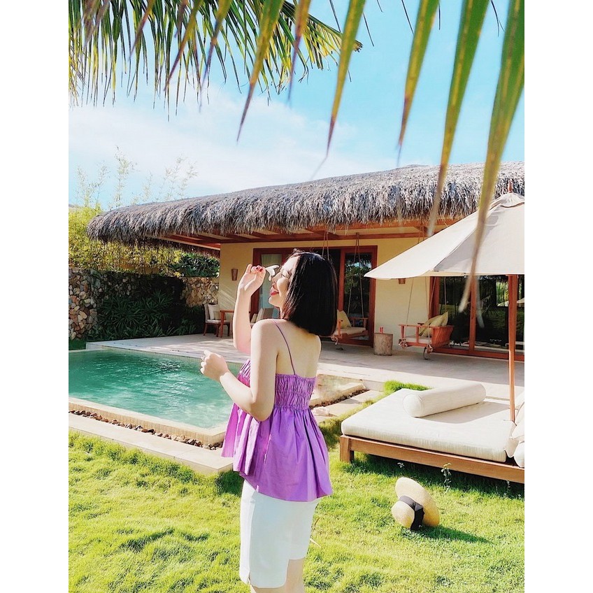 Set bộ áo dây phối quần thun lửng đi du lịch | đi chơi biển | đi dạo | mặc nhà dễ thương