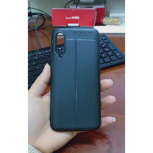 Ốp lưng silicon vân da, chống sốc Auto Focus Xiaomi Mi9