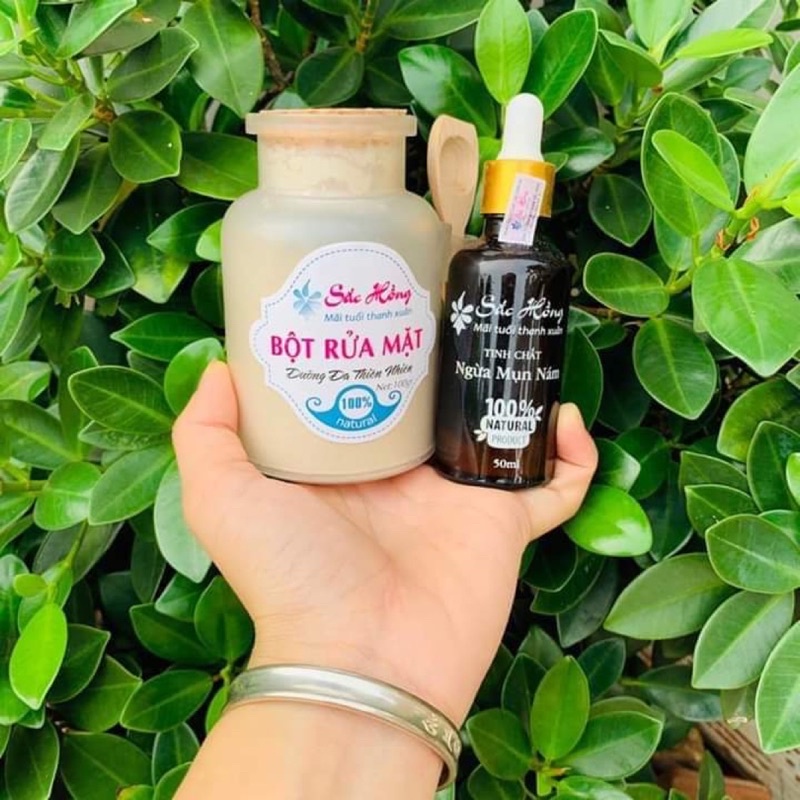 Sắc Hồng ngừa mụn - mờ nám - giúp đều màu da