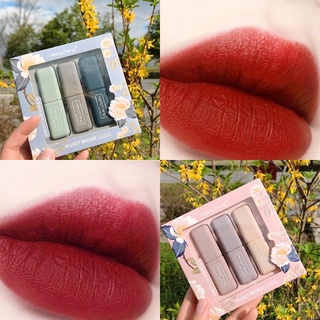 🌺HENGFANG Velvet mousse🌺 Set son lì 3 cây hot hit siêu mịn lâu trôi