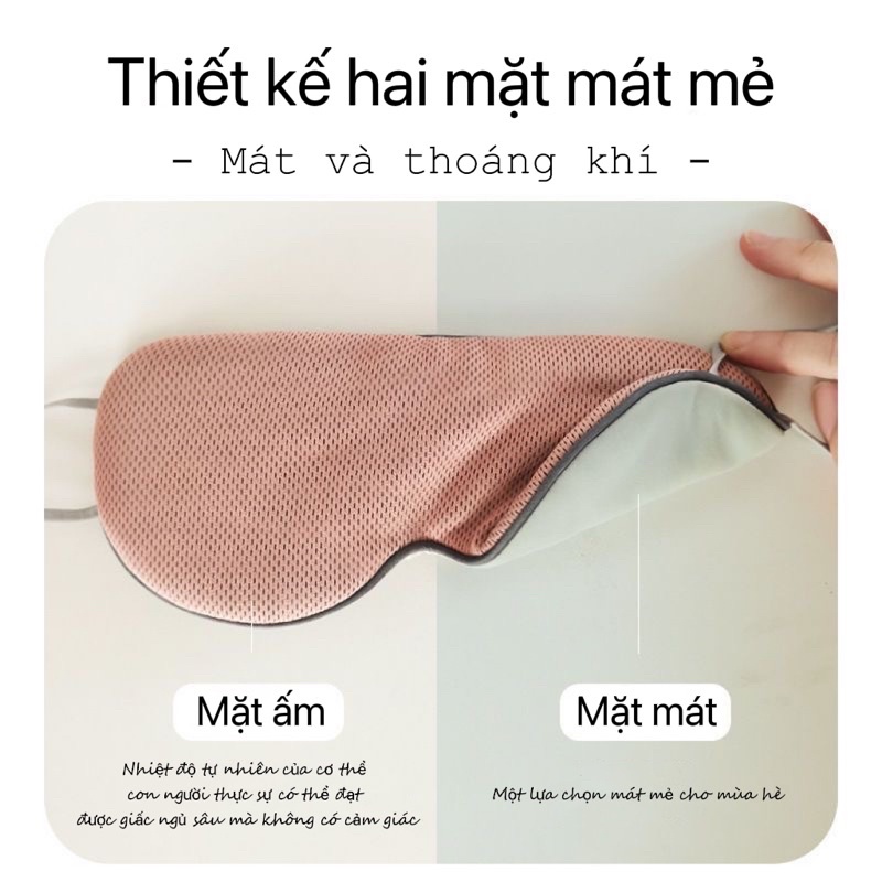 &lt;New&gt; Mặt Nạ Che Mắt Ngủ Lụa Sữa Hai Mặt - Chất Lượng - Tone Trơn - ChiChiTu