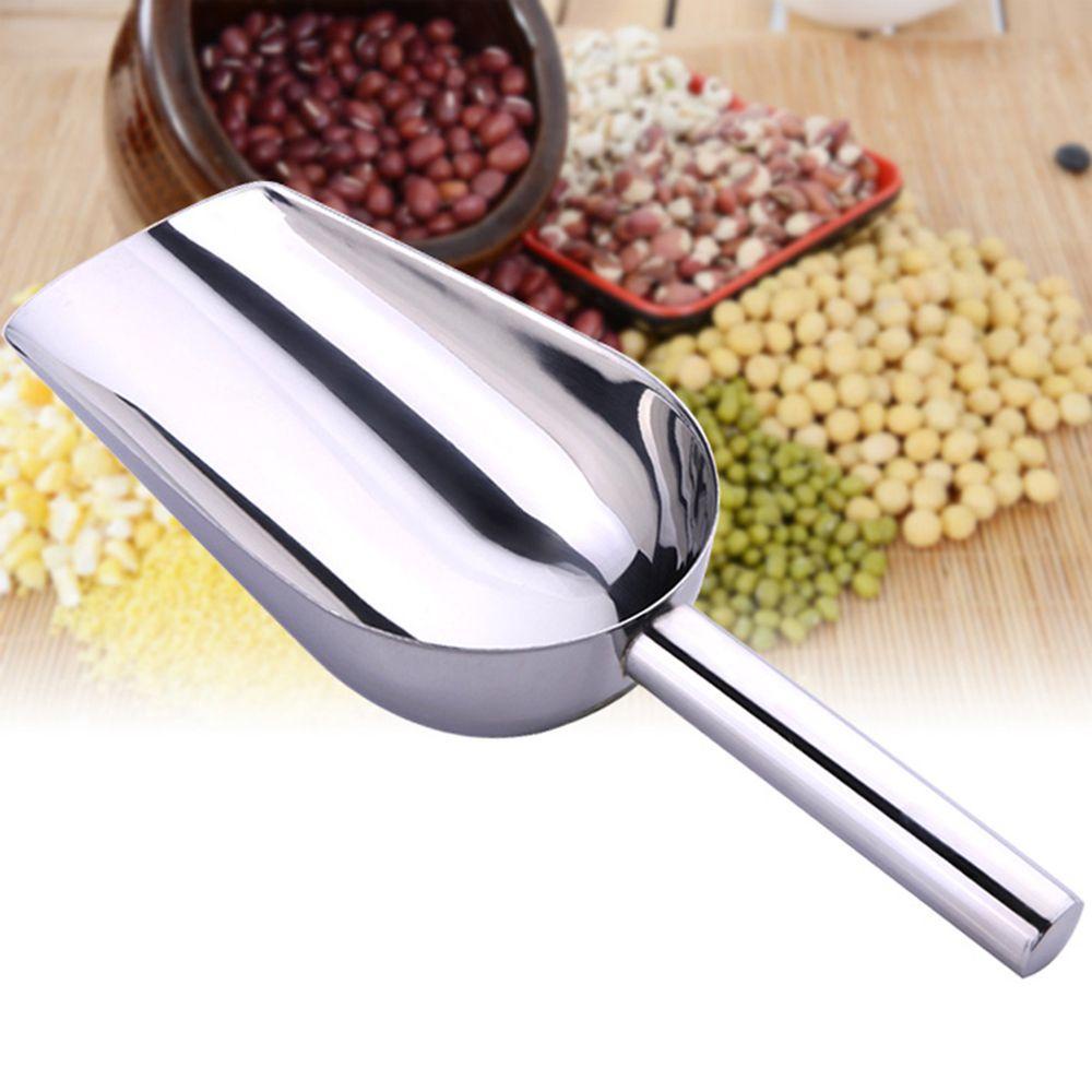 ☆YOLA☆ 9-11inch New Ice Scraper Bar Grain Shovel Stainless Steel Party Kitchen Cream Candy Buffet Flour Scoop