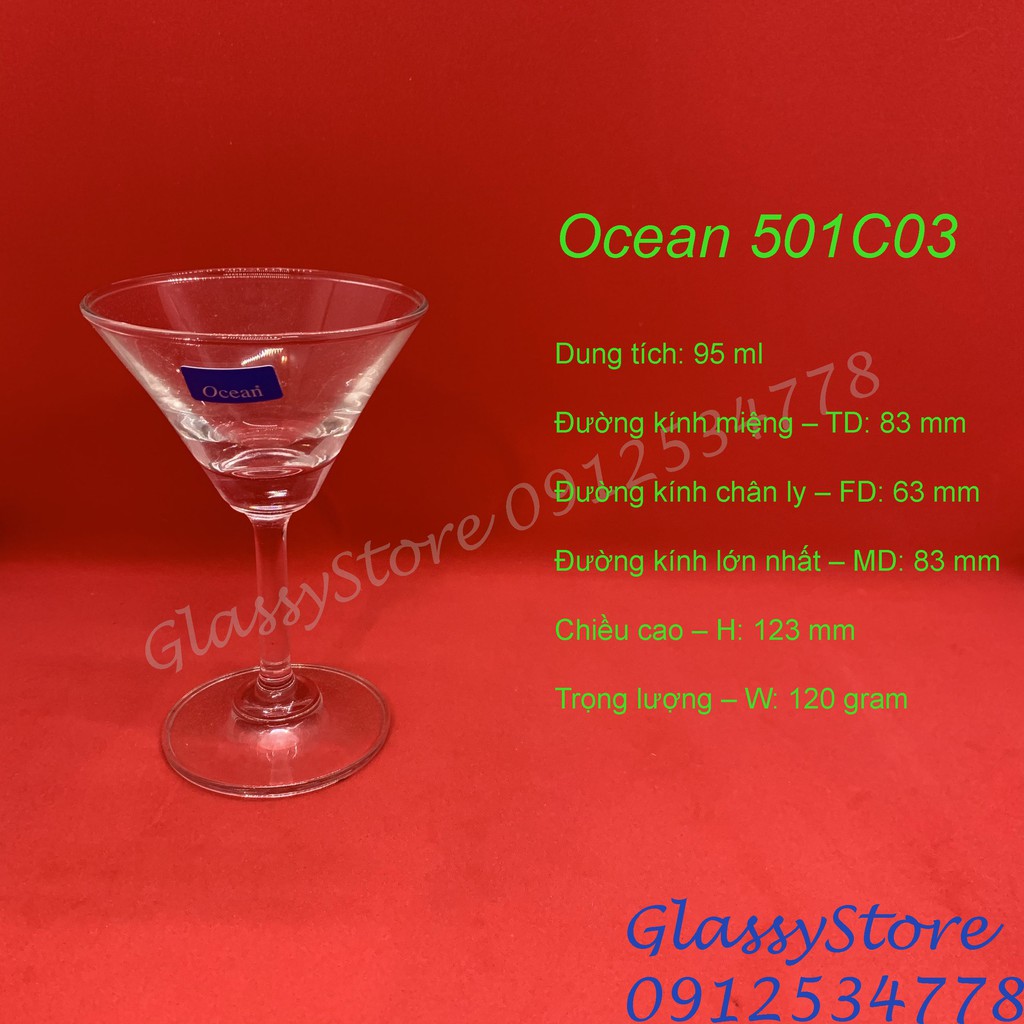 Ly (cốc) rượu thủy tinh Ocean Classic Cocktail - 95ml - 1501C03 / 140ml - 1501C05 (Hàng nhập khẩu Thái Lan chính hãng)