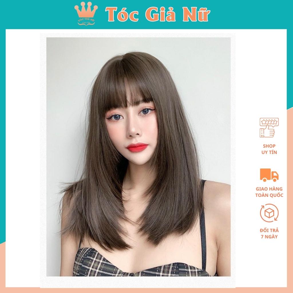 Tóc giả nguyên đầu cúp tự nhiên 35cm, tăng kèm lướ trùm, 6104